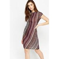 twist side multi stripe dress