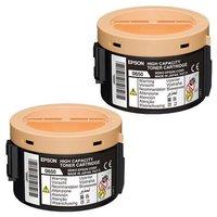 twin pack epson s050650 black original high capacity laser toner cartr ...