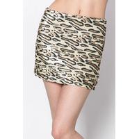 Two Tone Sequin Animal Print Skirt