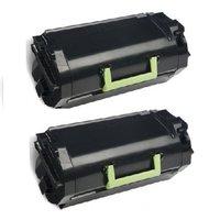 TwinPack: Lexmark 622H Black Remanufactured Return Program High Capacity Toner Cartridge