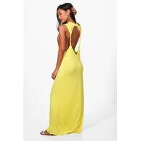 Twist Back Detail Maxi Dress - yellow