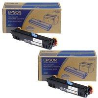 twinpack epson s050521 black original high capacity laser toner cartri ...