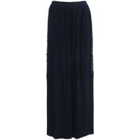 Twin Set Pantalone palazzo Twin Set plissé in pizzo e crêpe nero women\'s Skirt in black