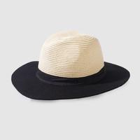 two tone straw panama hat