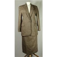 tweed skirt suit alexon size 10 brown skirt suit