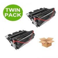 twin pack lexmark 12a6765 remanufactured black high capacity toner car ...