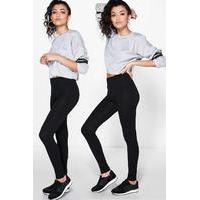 two pack basic jersey viscose leggings black