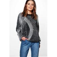 Twisted Stripe Jumper - black