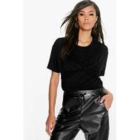 Twist Front T-Shirt - black