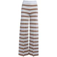 twin set twin set palazzo trousers in striped lurex fabric womens trou ...