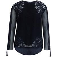 twin set twinset bluse in black pierced fabric womens shirts and tops  ...