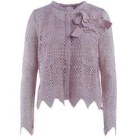 Twin Set Pink macramè lace short jacket women\'s Shirts and Tops in pink