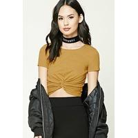 twist front crop top