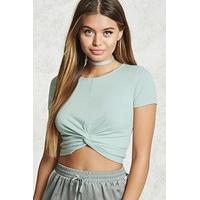 twist front crop top