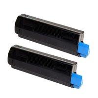 twin pack oki 44917607 black remanufactured toner cartridges