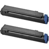 TWIN PACK : OKI 43979102 Black Remanufactured Laser Toner Cartridge