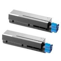 twin pack oki 44574902 black remanufactured high capacity toner cartri ...