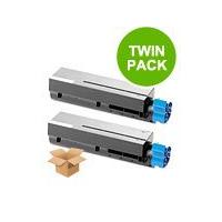 TWIN PACK :Oki 43502302 Black Remanufactured Toner Cartridge