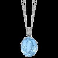 twelve diamond topaz 18 ct white gold pendant three piece chain