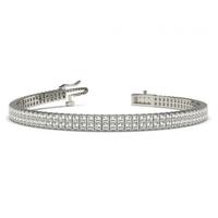 Two Row Prong Setting Princess Diamond Tennis Bracelet