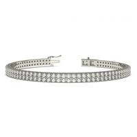 Two Row Pave Setting Round Diamond Tennis Bracelet