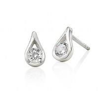 Twinkling Silver Teardrop Stud Earrings