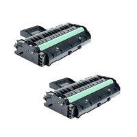 twin pack ricoh 407246 black remanufactured high capacity toner cartri ...