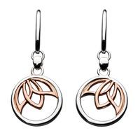 two tone lotus drop earrings 61421rg014