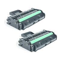 twin pack ricoh 407254 remanufactured black high capacity toner cartri ...