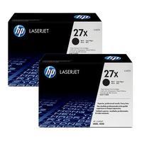 twin pack hp laserjet no27x large black original toner cartridges full ...