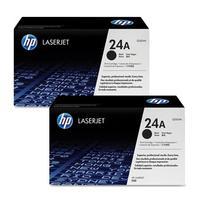 twin pack hp laserjet no24a black original toner cartridges full code  ...