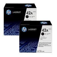 twin pack hp laserjet no42a black original toner cartridges full code  ...