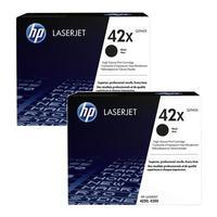 twin pack hp laserjet no42x large black original toner cartridges full ...