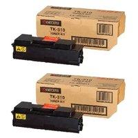 twin pack kyocera tk 310 original black standard capacity toner kit