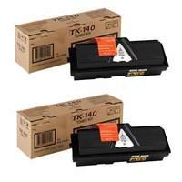 twin pack kyocera tk 140 original black laser toner cartridge