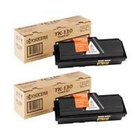 Twin Pack : Kyocera TK-130 Original Black Laser Toner Cartridge