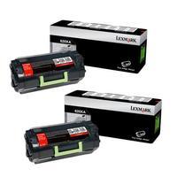 twin pack lexmark 620xa black original extra high capacity toner cartr ...