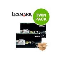 twin pack lexmark 12a6760 original black standard capacity toner cartr ...