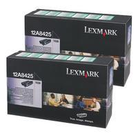 TWINPACK: Lexmark 12A8425 Original Black High Capacity Return Program Toner Cartridge