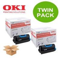 twin pack oki 45488802 black original standard capacity toner cartridg ...