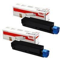 twin pack oki 44574902 black original high capacity toner cartridge