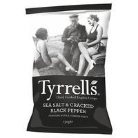 tyrrells sea salt black pepper crisps 150g