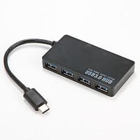 Type C Hub to Multiple 4 USB 3.0 Converter for MacBook 12 Chromebook PC Laptop