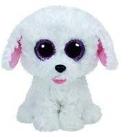 ty beanie boo pippie the dog white plush toy 15cm 1607 37175