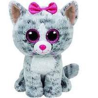 ty beanie boo kiki the cat grey plush toy 15cm 1607 37190