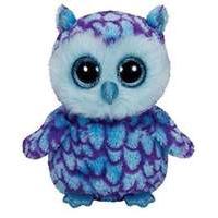 ty beanie boo oscar blue purple owl plush toy 15cm 1607 36148