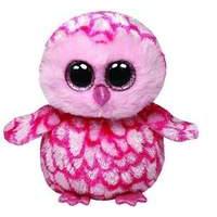 ty beanie boo pinky the owl plush toy 15cm 1607 36094