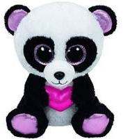 ty beanie boo cutie pie panda with heart plush toy 15cm 1607 36174