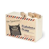 Typewriter Alphabet Wooden Stamps 64 Pack