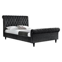 tyrell chenille bed frame charcoal king